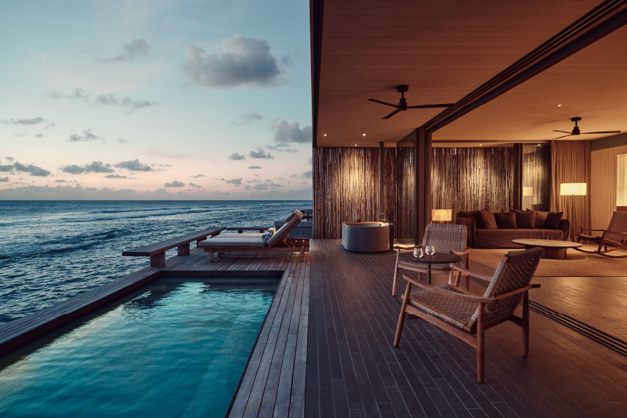 View of the ocean from the One Bedroom Water Pool Villa at Patina Maldives