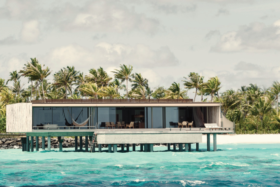 Exterior view of the Two Bedroom Water Pool Villa at Patina Maldives