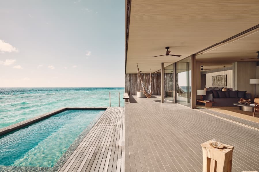 View from the deck of the Two Bedroom Water Pool Villa at Patina Maldives