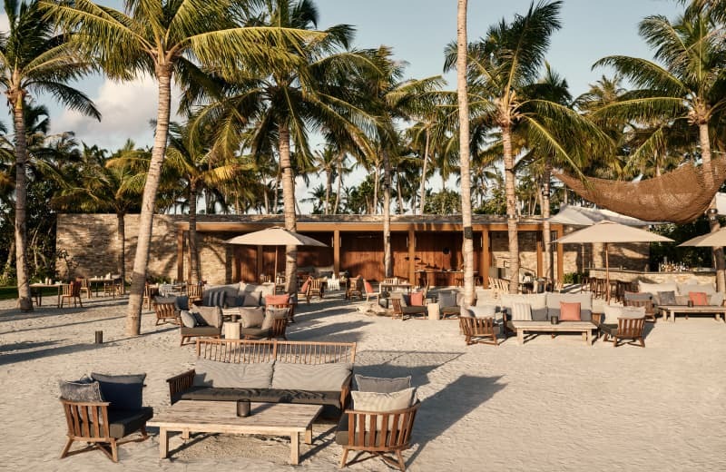 Dining on the beach at Patina Maldives