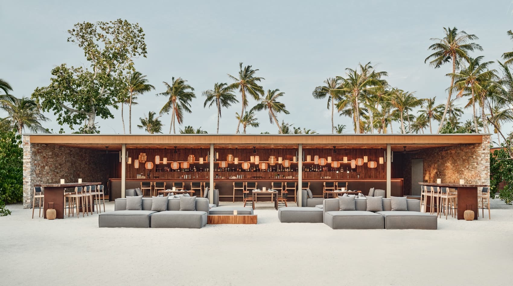 Exterior of the Fari Beach Club at Patina Maldives