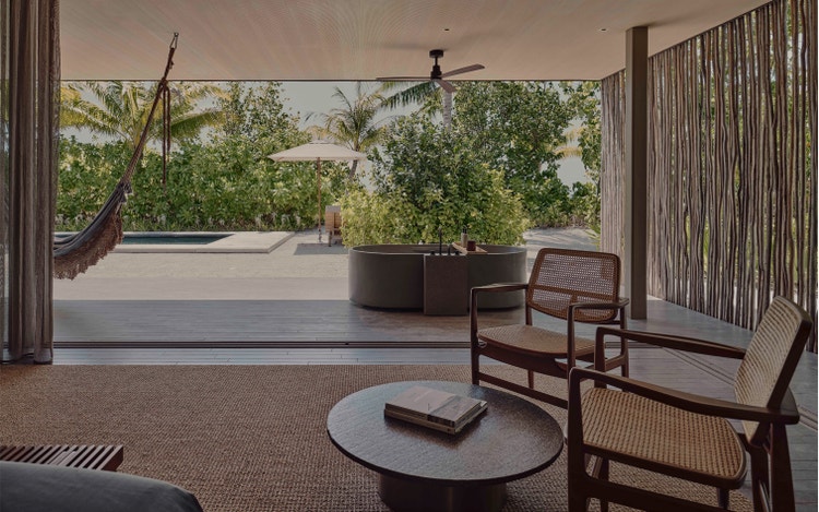 Open-air villa with private pool.