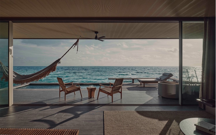Oceanfront villa with private pool deck.
