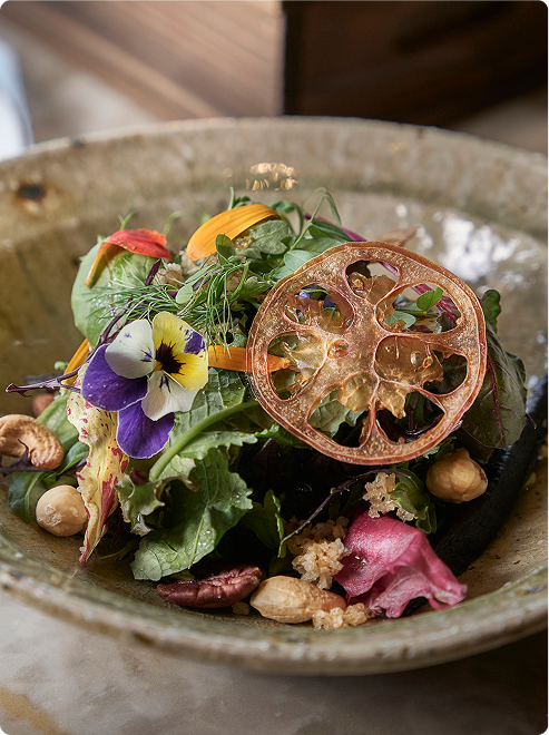 Organic dish with vivid colors