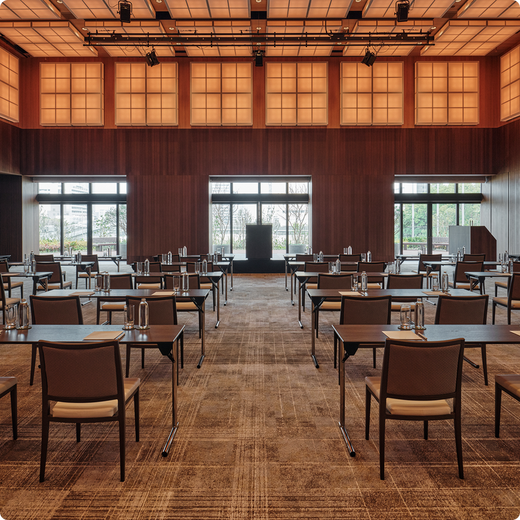 Elegant conference layout in Patina Ballroom.