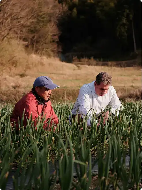 Two men at a local farm.